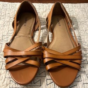 Torrid Open Toe Leather Flats